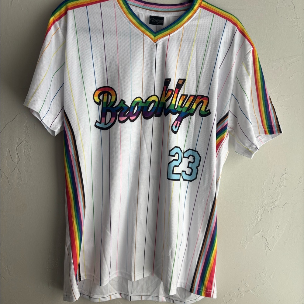Brooklyn Cycling Jersey Rainbow Stripe Size Small | Pride Jersey Brooklyn 23